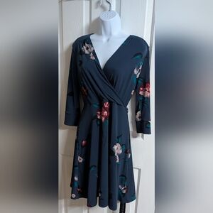 White House Black Market Floral Wrap Dress Reversible Sz: XS